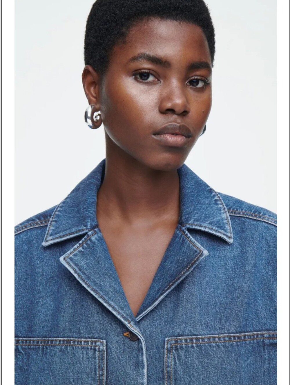 COS Mini Denim Shirt Dress Size 14 - Picture 5 of 11